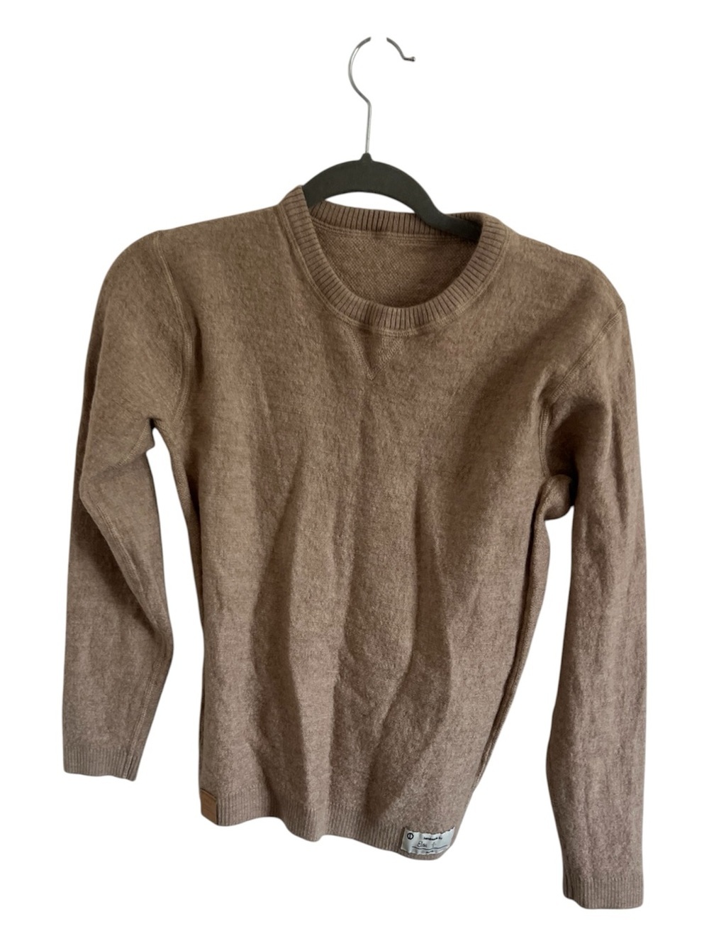 PAKA Alpaca Classic Crewneck Sweater - Taupe, size small